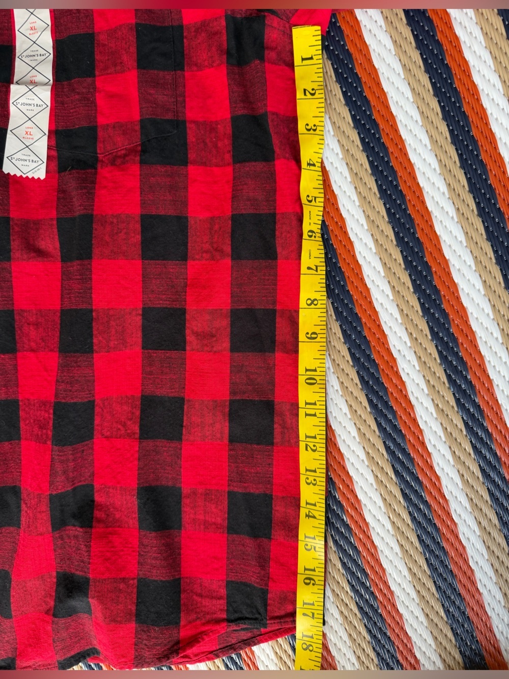 St. John's Bay Red and Black Buffalo Plaid Button-Down Shirt - Picture 3 of 5